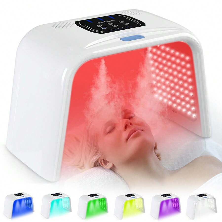 HanTai Red-Light-Therapy, Red Light Therapy For Face, 7 Colors Facial Led Light Therapy Face Mask,SPA Equipment For Skincare At Home - 美規A型插(110-127V) - 查看 1