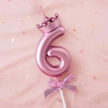 3D Crown Bow 0-9 Digital Candles Birthday Cake Candles Birthday Party Plugin Dress Up Candles