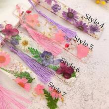 1 Stück personalisierte gepresste Blumen Harz Lesezeichen weiße Gänseblümchen Frühlings-Wildblumen Harz Lesezeichen Buchzubehör personalisierte Lesezeichen für Lehrer