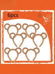 10pcs Bear Ear Plush Headbands, Cute Cartoon Ear Headbands, Fashionable Women's Headbands,Sweet Internet Celebrity Hair Band, Face Washing Headband,Suitable For Masquerade, Party, Birthday Party, Daily Dress Up, Photography, Cosplay (Brown)