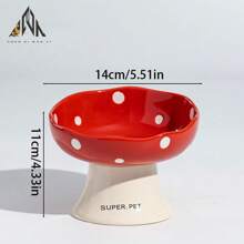 shuo ni mao yi Cat Bowl Ceramic Cat Food Bowl Dog Bowl Food Bowl Cat Bowl Rice Bowl High Footed Dog Drinking Bowl Diagonal Mouth Large Bowl Pet Specific