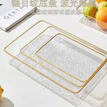 Bandeja Decorativa de Acrílico Bebida Café Comida Lanche Sobremesa Porta-copo Acessório - 35 X 24 X 2,5 CM - Transparente - Visão 2