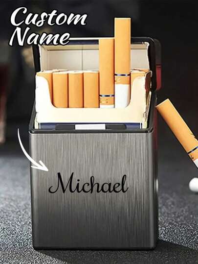 1pc Customized Engraved Cigarette Case, Personalized Cigarette Box, Gift For Husband, Boyfriend, Father, Men, Father's Day, Valentine's Day, Mother's Day, Grandfather, Birthday