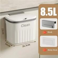 Kitchen Trash Can Wall Mounted Hanging Trash Bin With Lid Garbage Can For Cabinet Under Sink Waste Garbage Compost Bin 8.5/12L