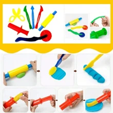 1-10pcs Colorful Plasticine Modeling Tools, Drawing Templates, Plasticine Accessory Gift Set