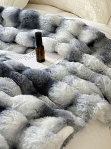 JULY Faux Fur Shaggy Blanket Soft Fluffy Throw For Couch, Cozy Faux Rabbit Fur Bedspread For All Season, Aesthetic Plush White Decor Machine Washable - Tie-dye Blue - View 7