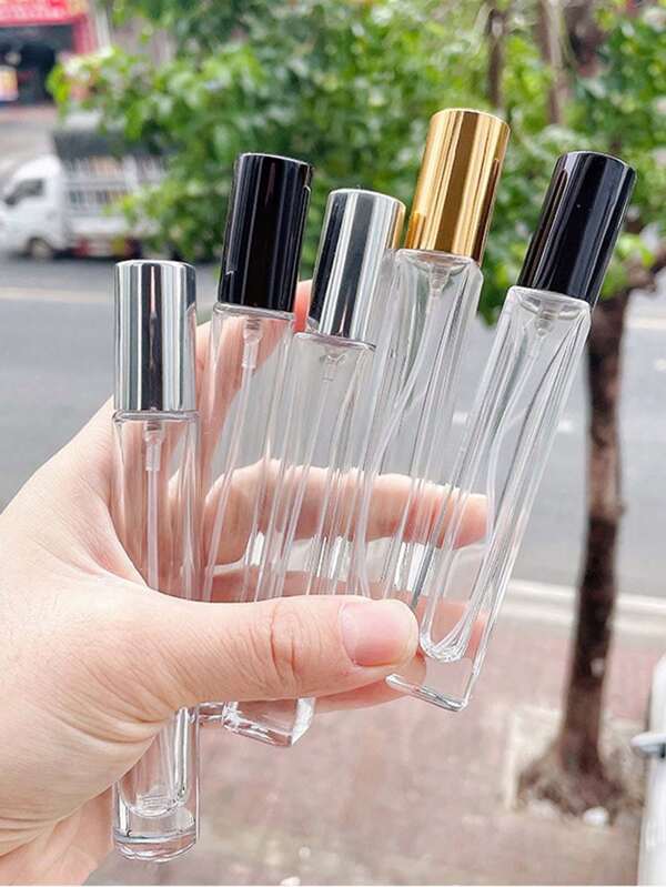 1pc 10ml Transparent Glass Perfume Bottle With Cap, Travel Portable Hydrating Fine Mist Bottle, Ideal For Travel And Dating