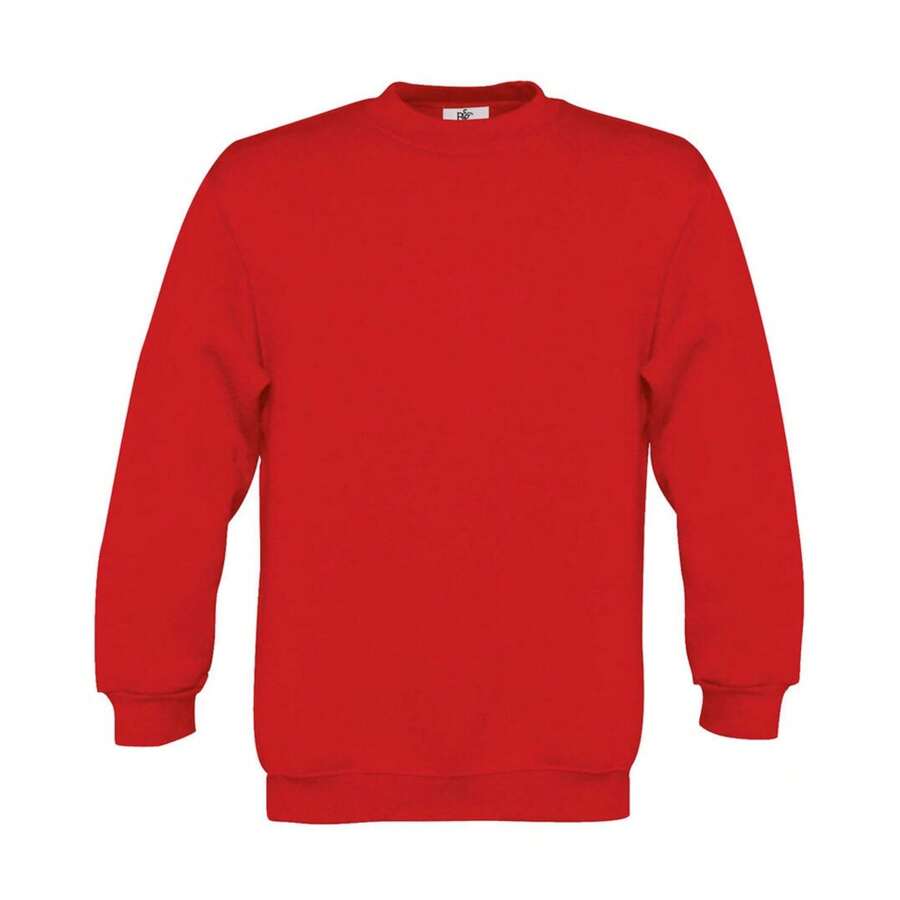 B&C Childrens/Kids Setin Sweatshirt (Red) - 260gsm 80% Cotton/20% Polyester