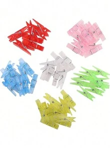 20 piezas/30 piezas/50 piezas/100 piezas Pinzas de plástico de colores, Pinzas para ropa miniatura de 1,4", Pinzas para fotos, Clips de papel para manualidades, Apropiado para el hogar, la escuela, la decoración de manualidades (colores aleatorios)