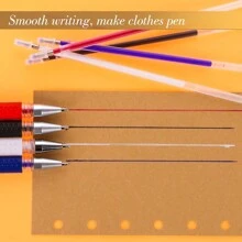 24pcs/Set 20 Mixed-Color High Temperature Disappearing Fabric Marking Pen Refills With 4 Pen Holders, Heat Erasable Pens For Sewing, Tailoring And Quilting (Random Red Ink Color)