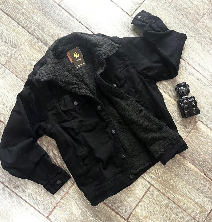 CHAMARRA  CABALLERO MEZCLILLA STRECH  TONO NEGRO  CON NEGRO - Negro - Ver 1