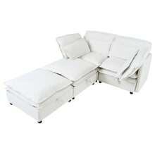 MERAX Double-Layer Cushion Modern Large U-Shaped Modular Sofa, Freely Combinable 6-Seater Or 4-Seater With Storage Function, Convertible To Sofa Bed, Perfect For Living Rooms, Offices, And Apartments - 4-Seater sofa-Beige - 查看 6