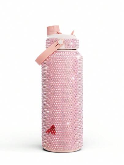 Garrafa de água isolada de 40 onças com palha 2 em 1 e tampa de bico, manter fria 24 horas por dia, à prova de vazamentos, garrafa de água de parede dupla de aço inoxidável para esportes, academia, viagens e escola, série Diamond