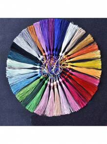 12pcs/100pcs Multi-Color Vertical Tassel Tassels Candy Box Pillow Small Tassel Bookmarks Fan Tassel Small Pendant Tassels Chinese Knot Tassel Bookmark Tassel Pendant Accessories