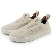 KnitFest Men's Casual Shoes Stitched Sole With Gel Insole Prime Shipping - Knit-creme - View 2
