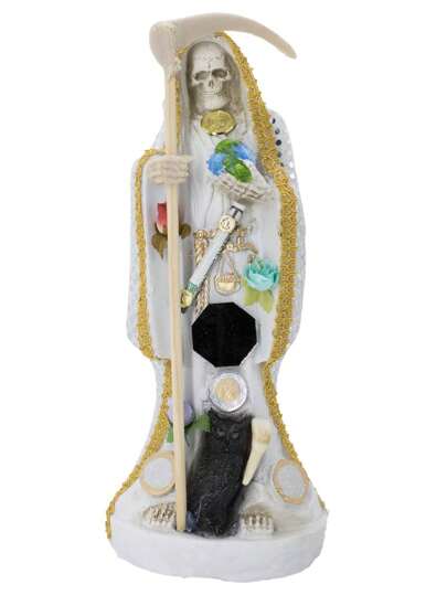 Figura De Resina Santa Muerte Vestida 24cm Protección, Armonía y Paz Mediana