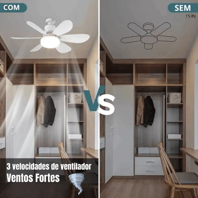 2. Iluminação Perfeita e Ventilação Silenciosa – Ventilador de Teto com Luzes LED Modernas"