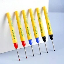 3 piezas Marcador permanente de 33mm, recargable, apto para obras de construcción, carpintería, marcado de vidrio, a prueba de agua, a prueba de manchas, Navidad, colores y estilos aleatorios (negro por defecto)