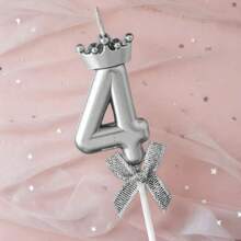 3D Crown Bow 0-9 Digital Candles Birthday Cake Candles Birthday Party Plugin Dress Up Candles