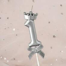 3D Crown Bow 0-9 Digital Candles Birthday Cake Candles Birthday Party Plugin Dress Up Candles