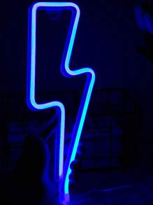 1pc Lightning Neon Light, Multi-Color Lighting, LED Atmosphere Lamp, Personalized Shaped Lamp For Room Decor, Bedside/Desk Decor, Boys Bedroom Decor, Powered By USB 5V 1A Or 3 AA Batteries (Batteries Not Included)