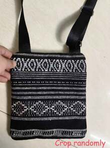 1 件装卡通牛印花斜挎包，可折叠休闲单肩包，配有可调节肩带，便携式旅行收纳包，邮差包拉链单肩斜挎包可调节斜挎包 - 涤纶，动物主题，可折叠，配有可调节肩带，双拉链，无衬里，定位印花，适合女性的旅行斜挎手机袋，礼物创意 - 彩色 - 查看 4