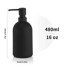 1个哑光黑色大容量皂液器 - 16盎司，适用于浴室和厨房台面 - 彩色 - 查看 6