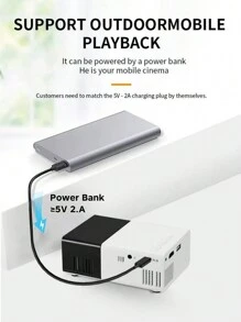 Compact 3000+ Lumens HD Mini Projector - Vivid 3D Visuals, Wide Compatibility, And Portable Remote Control For Home Theater