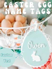 Paasei Naam Tag SVG Bestand Paas Rotan Hart Tag Hart Tag SVG Paasei Vorm SVG Bestand Paas Laser Cut Bestand