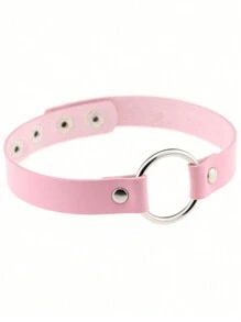 1pc Gothic Style Choker Necklace, Pink Series Choker Collar Adjustable Necklace Gift For Women, Suitable For Daily Wear, Party, Festival, Valentine's, Christmas, Carnival Valentines