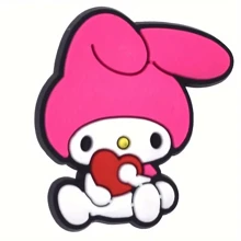 Sanrio 10/20/30/40 قطعة مجموعة طلقات أحذية لطيفة بأنماط اختيارية من سانريو ، من ال- PVC لزيتنة الأحذية وأكياس الشاطئ ، أحذية ملحقات سحرية ، هدية لأعياد الميلاد والكريسماس وعيد الحب وأعياد الهالوين