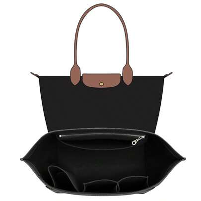 حقيبة تنظيم داخلية لحقيبة اليد 2025، منظم حقيبة يد من الشعر الفلتي متعدد الجيوب مع سحاب، حامل كوب، ضروريات السفر