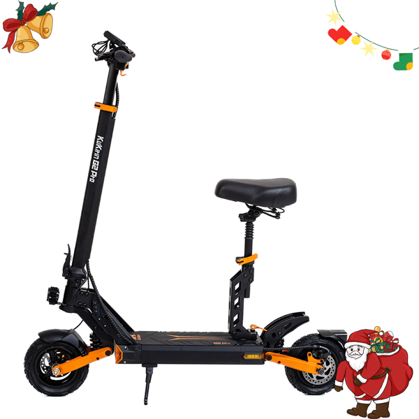 Kukirin Hulajnoga elektryczna KuKirin G2 Pro, wersja 2024, silnik bezszczotkowy 600 W, akumulator 48 V 15,6 Ah, 9-calowe opony gumowe próżniowe, maks. prędkość 45 km/h, zasięg 58 km, dwa hamulce tarczowe, amortyzator sprężynowy, zdejmowane siedzisko.