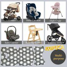ICOPUCA 婴儿推车座垫，柔软透气，加厚设计，3D网眼，通用型婴儿推车垫，高脚椅套，男女宝宝均适用 - 彩色 - 查看 11