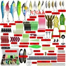 طقم طعم صيد للمياه العذبة به طعم بلاستيك ناعم، ملاعق صيد، سوامبيتس، سمك مستزرع صلب، بوبر،كرانكبيت VIB، صناديق أدوات الصيد - متعدد الألوان - مشاهدة 8