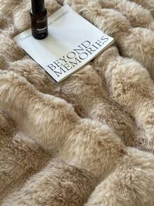JULY Faux Fur Shaggy Blanket Soft Fluffy Throw For Couch, Cozy Faux Rabbit Fur Bedspread For All Season, Aesthetic Plush White Decor Machine Washable - 棕色 - 查看 9