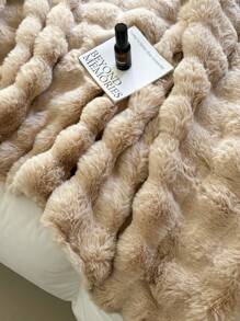 JULY Faux Fur Shaggy Blanket Soft Fluffy Throw For Couch, Cozy Faux Rabbit Fur Bedspread For All Season, Aesthetic Plush White Decor Machine Washable - 棕色 - 查看 4