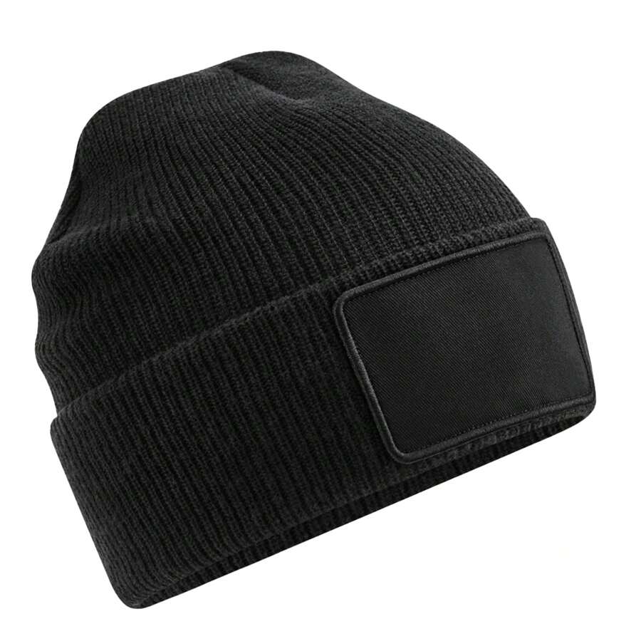 Beechfield Thinsulate Removable Patch Beanie (Black) - Black - View 1