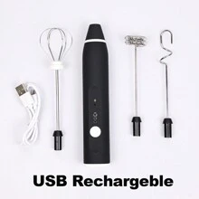 USB 3-Head Electric Mixer Charging Egg Beater Portable Cream Frother Milk Coffee Whisk Kitchen & Home Tools