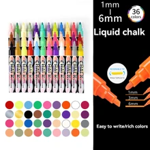 Window Chalk Markers For Cars Washable, 12/24/36/46 Colors Jumbo Liquid Chalk Marker With 6mm Thick Tips, Big Chalkboard Markers, Car Window Paint Markers Pen For Glass, Auto, Bistro, Mirror, Poster, Business