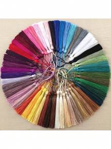 12pcs/100pcs Multi-Color Vertical Tassel Tassels Candy Box Pillow Small Tassel Bookmarks Fan Tassel Small Pendant Tassels Chinese Knot Tassel Bookmark Tassel Pendant Accessories