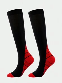 1 Pair Unisex Simple Breathable Sweat-Absorbing Professional Sports Compression Socks For Running, Hiking, Workout - Multicolor - View 17