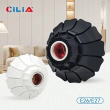 CILIA Whiht/Black Pendant Lamp Holders - Round Fixed Base Socket Compatibility E26/E27 For Home