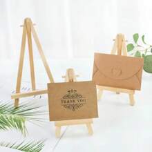 Set de 10 piezas de caballetes de madera miniatura, soporte de exhibición triangular de escritorio, soporte para tarjetas de mesa para bodas, soporte para pintura y artesanía - Multicolor - Ver 3