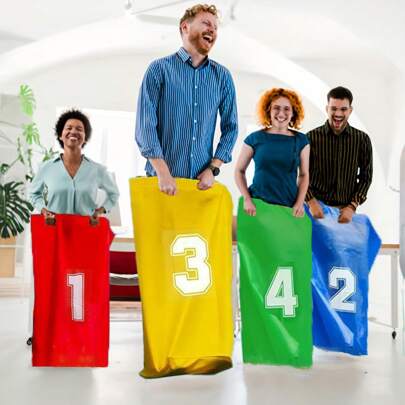 4 件装帆布袋鼠跳袋 - 可机洗，4 种颜色：红色/绿色/蓝色/黄色