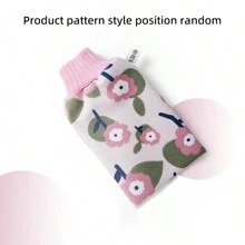 1 件花卉和叶子图案去角质浴巾，柔软面料身体擦洗毛巾，浴室配件，家居和厨房用品，男女通用，温和呵护肌肤