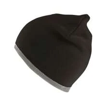Result Soft Touch Cuffless Beanie (Black/Grey) - 62gsm 100% Polyacrylic - Black - View 3