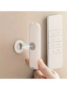 2pcs/Set Magnetic Wall Hooks - Easy Installation, Holder For Remote Control & Refrigerator Magnet, Polished Surface Home Organizer, Versatile Hooks - White - View 2