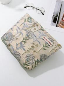 1 件蓝色提花面料蒲公英花手拿包便携式化妆包，时尚休闲时尚便携式化妆包，化妆包，小化妆包，化妆盒，可爱化妆包，化妆包，卫生巾，袋垫，空气荚，有线耳机，充电器，耳机，化妆旅行包，护肤包，女士化妆包，糖果，护士，女学生，节日礼物。 - 藍色 - 查看 3