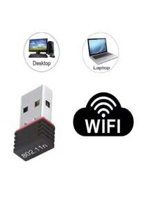Antenna Mini Usb Wifi Adapter Nano PC Laptop - Black - View 2